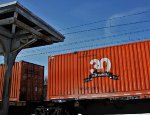 30 year logo on a Schneidew Intermodal container